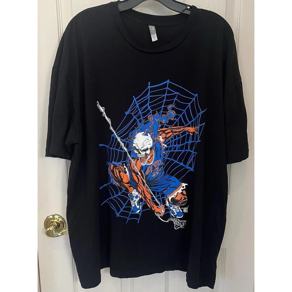 Modern New York Knicks Anti Ghost Rider Spider Man Graphic Shirt 2Xl